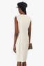 Max Mara White Wool Sleeveless Midi Dress Size 6