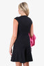 Akris Black Mesh Polka Dot Detail Dress Size 6