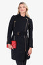 Gucci Black Wool Asymmetrical Zip Coat Size 38