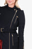 Gucci Black Wool Asymmetrical Zip Coat Size 38