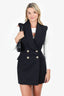 Balmain Black Sleeveless Blazer Mini Dress Size 38