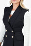 Balmain Black Sleeveless Blazer Mini Dress Size 38