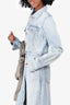 Alexander Wang Blue Fitted Denim Trench Coat Size XS