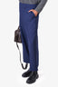 Marni Navy Blue Virgin Wool Cropped Trousers Size 38