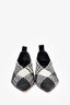 Celine White/Black Woven Leather Pointed Toe Kitten Heels Size 38