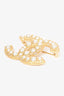 Pre-Loved Chanel™ 2021 Gold Toned Pearl Embellished CC Brooch