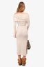 Cult Gaia Cream Mohair/Wool Blend Off the Shoulder 'Mariel' Midi Dress Size S