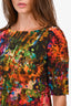 Erdem Multicolour Floral Silk Boat Neck Blouse Size 2 US