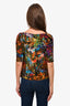 Erdem Multicolour Floral Silk Boat Neck Blouse Size 2 US