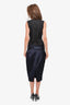 Jacquemus Runway Black/Navy Blue Brooch Embellished Midi Dress Size 34