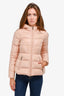 Moncler Pink Rhin Giubbotto Hooded Zip Up Down Jacket Size 00