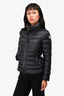 Moncler Black Agape Giubbotto Cinch Waist Zip Up Down Jacket Size 00