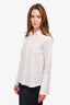 Misha Nonoo White Silver Hardware Button-Up Shirt Size S