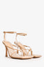 Bottega Veneta Beige Leather Stretch Strap Sandals Size 39.5