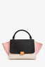 Celine Tricolor Leather Small Trapeze Bag with Strap