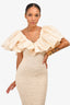 Mara Hoffman Cream Ruched Puff Sleeve Dress Size XXS