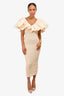 Mara Hoffman Cream Ruched Puff Sleeve Dress Size XXS