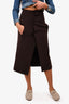 Haider Ackermann Brown Wool Wrap Midi Skirt est Size S