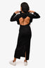 Dion Lee Black Hooded Cut Out Back Dress Size 8