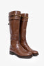 Gucci Brown Leather Riding Boots with Horsebit Buckle Size 37.5