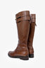 Gucci Brown Leather Riding Boots with Horsebit Buckle Size 37.5