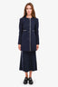 Stella McCartney Navy Wool Zip Detail Coat Size 40