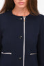 Stella McCartney Navy Wool Zip Detail Coat Size 40