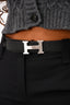 Hermès Black/Orange Swift/Epsom Reversible Leather 32mm Silver H Buckle Belt Size 80