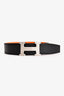 Hermès Black/Orange Swift/Epsom Reversible Leather 32mm Silver H Buckle Belt Size 80