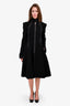 Gareth Pugh Navy Leather Trimmed Coat Size 10