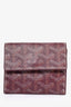 Goyard Burgundy Coated Canvas 'Marigny' Compact Wallet