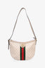 Gucci Beige Canvas Ophidia 'GG' Half Moon Bag