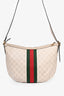 Gucci Beige Canvas Ophidia 'GG' Half Moon Bag