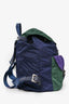 Prada Green/Navy Nylon/Saffiano Leather Trim Backpack