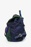 Prada Green/Navy Nylon/Saffiano Leather Trim Backpack