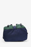 Prada Green/Navy Nylon/Saffiano Leather Trim Backpack