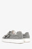 Roger Vivier Grey Fabric Embellished Sneakers Size 37