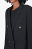 Saint Laurent Black Wool Blazer with Gold Striped Buttons Size 38