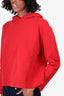 Balenciaga Red Crop Hooded Sweatshirt Size M