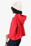 Balenciaga Red Crop Hooded Sweatshirt Size M