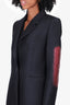 Balenciaga Black Wool Red Embroidered Blazer Size 38