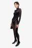 Mugler x Wolford Black Sheer Panelled Bodysuit Size XS