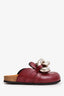 JW Anderson Burgundy Leather Chain Clogs Size 36