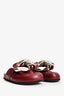 JW Anderson Burgundy Leather Chain Clogs Size 36