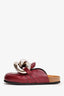 JW Anderson Burgundy Leather Chain Clogs Size 36