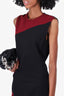 Stella McCartney Black/Red Colour Block Midi Dress Size 40