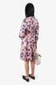 Prada Pink Silk Floral Trench Coat Size 40