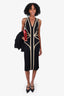 Alexander McQueen Black/Tan Sleeveless Pleated Dress Size S