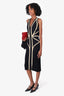 Alexander McQueen Black/Tan Sleeveless Pleated Dress Size S