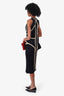 Alexander McQueen Black/Tan Sleeveless Pleated Dress Size S